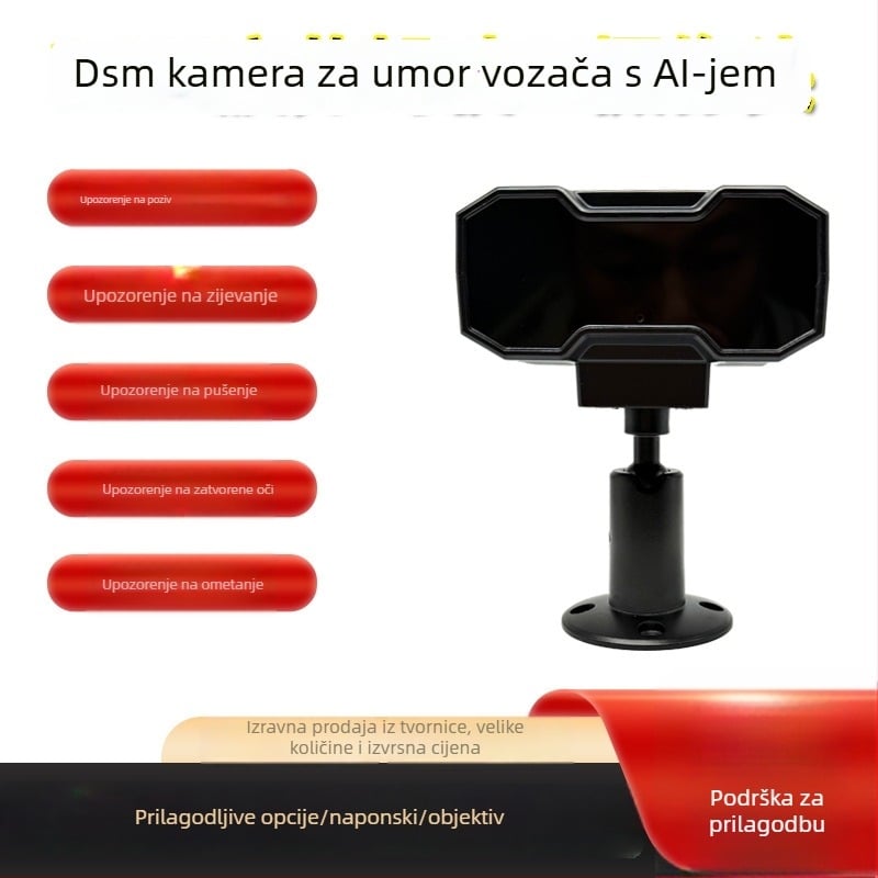 RW-CAM-DSM Kamera za nadzor vozača montirana na vozilu s AHD 1080p, 12V, 180° podesivi kut pregleda, za školske autobuse, kamione i automobile