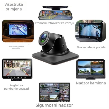 Kamera za mrtve kutove automobila – 190° fisheye širokokutna leća, AHD 1080P, noćni vid u boji, vodootporna, podesivi kut od 90°