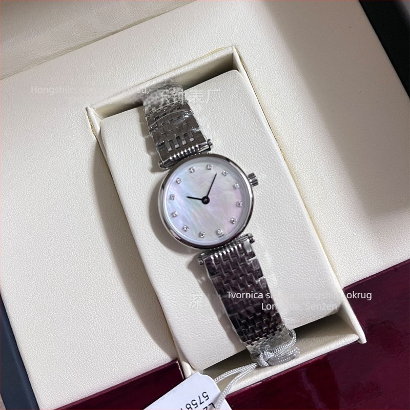 Ultra-tanki kvarcni sat s brojčanikom od majčine perle, safirno staklo, vodootpornost 10 m, kućište i narukvica od nehrđajućeg čelika