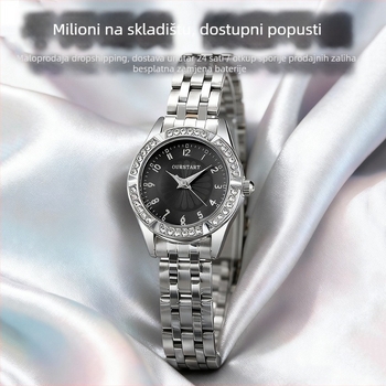 Leostar ženski kvarcni sat – kućište od legure, narukvica od legure, kopča od nehrđajućeg čelika (Pokret: kvarc • Podrijetlo pokreta: Kina • Materijal kućišta: legura • Materijal narukvice: legura • Materijal kopče: nehrđajući čelik)