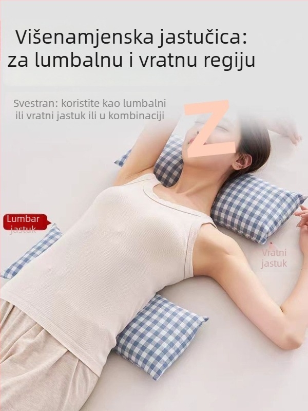 Lumbalna jastučnica za spavanje s punjenjem od heljde, navlaka od viskozne vlaknine, tkanje