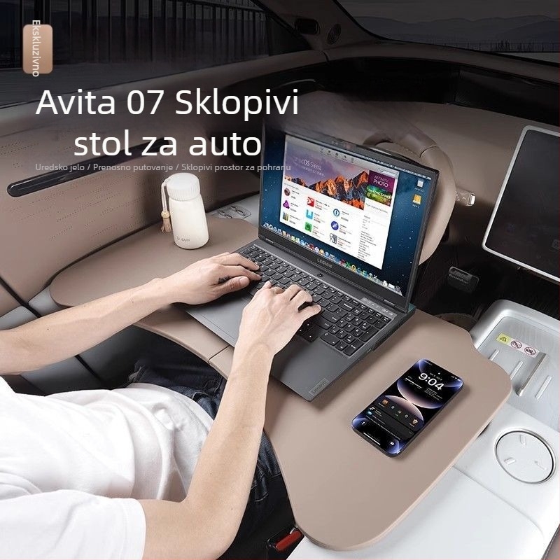 Sklopivi automobilni stol za prednje sjedalo za suvozača, stol za objedovanje, kompatibilan s Avita 07 serijom