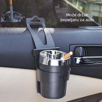 Držač pića za stražnji dio automobila, za otvor između vrata i stakla, držač termosice, bočni pepeljak i skladištenje — Materijal: ABS+PP; Model: SD-1018; Pogodan za stražnje sjedalo; Prilagodba: Da; Marka: Shunwei
