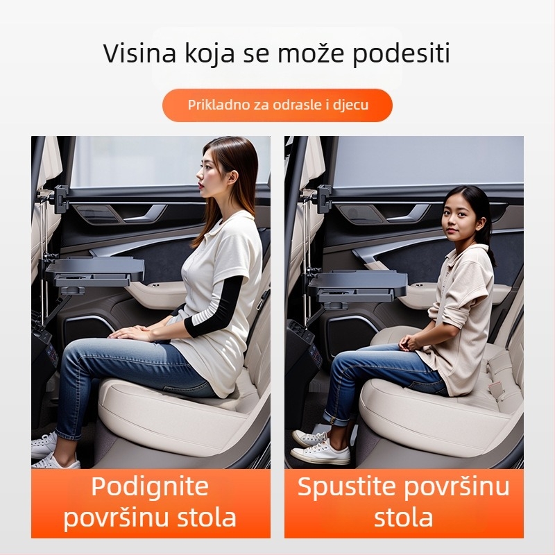 Automobilski stol za rad / stol za blagovanje u autu (plastika; snap-in montaža; višefunkcionalan, sklopiv; Shunwei)