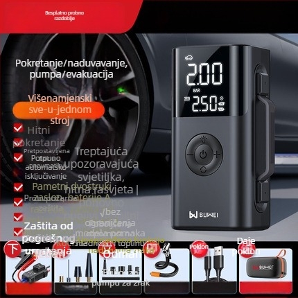 Buwei napuhivačka pumpa zraka i hitni starter – sve-u-jednom izvoru napajanja s električnim paljenjem