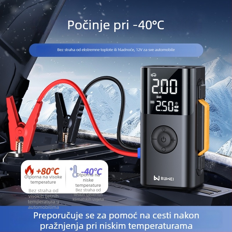 Buwei napuhivačka pumpa zraka i hitni starter – sve-u-jednom izvoru napajanja s električnim paljenjem