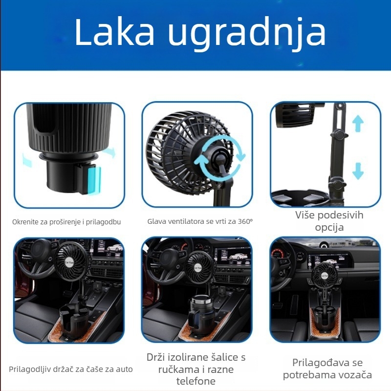 Automobilski ventilator za držač šalice — ABS, montiran na ploču s instrumentima, marka XCLPF, model Xc-sbj38