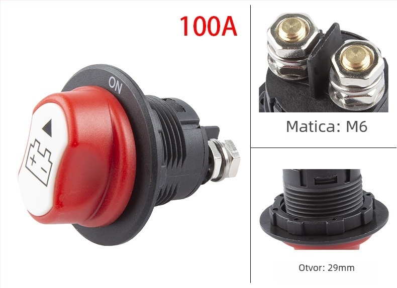 Noon prekidač napajanja baterije za auto i motocikl, 50A/100A/200A, opća uporaba