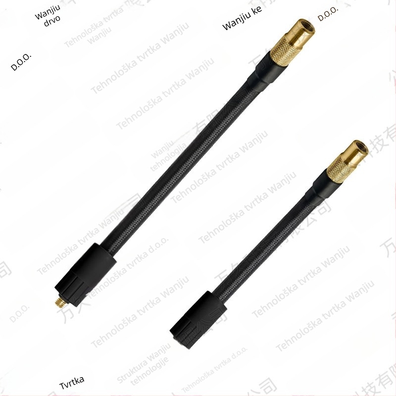 Wanjiu Bakreno-gumeni opleteni adapter za zrakovod — vanjski M6 navoj, okretna brtva, otporan na toplinu, dodatak za napumpavanje guma