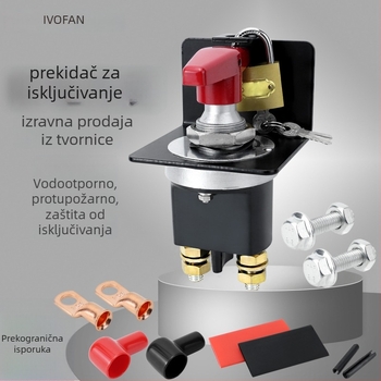 Prekidač za isključivanje baterije s zaključnom pločom, 300A visokoučinkovit glavni prekidač za automobile, RV, jahte i brodove — CP-5470/CP-5471/CP-5472; materijali: bakar, željezo, bakelit, karbonska čelika