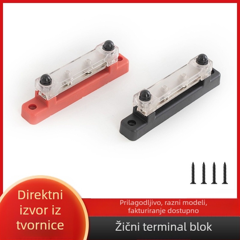 Šina za razvod M6, jednostruka, 2 priključka, 12-48V