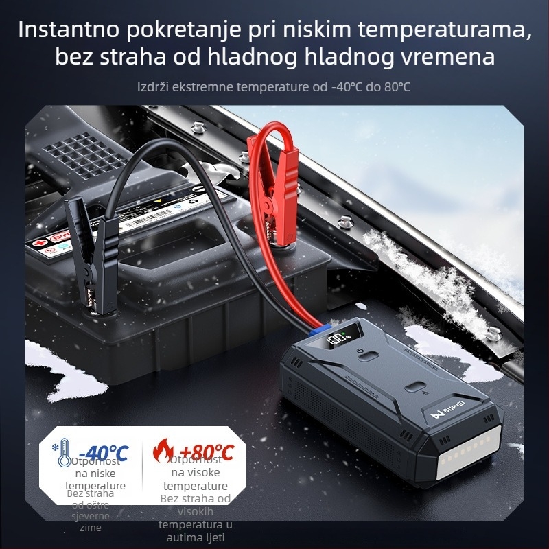 Automobilski hitni starter velike kapacitete — prenosni izvor napajanja za vozila i višenamjanski punjač