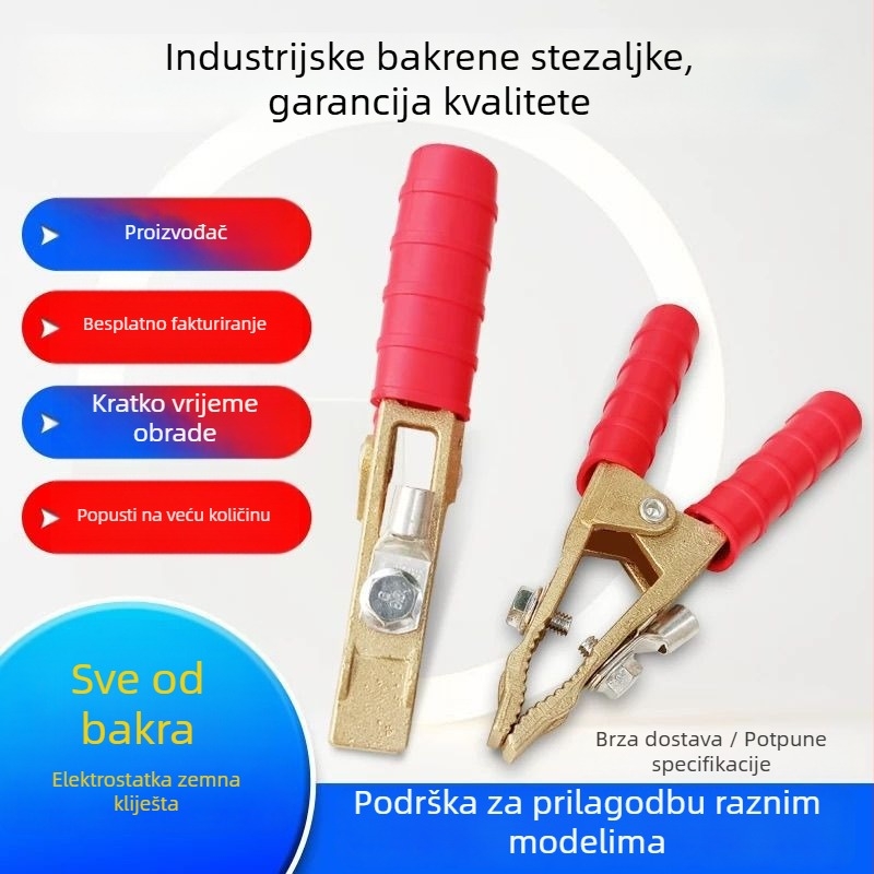 Mešingova kliješta za bateriju automobila, aligator klips za pokretanje i uzemljenje