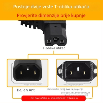 Kabel baterije za električna vozila s dvostrukim ženskim priključcima – produženje, debeli čisti bakreni vodič