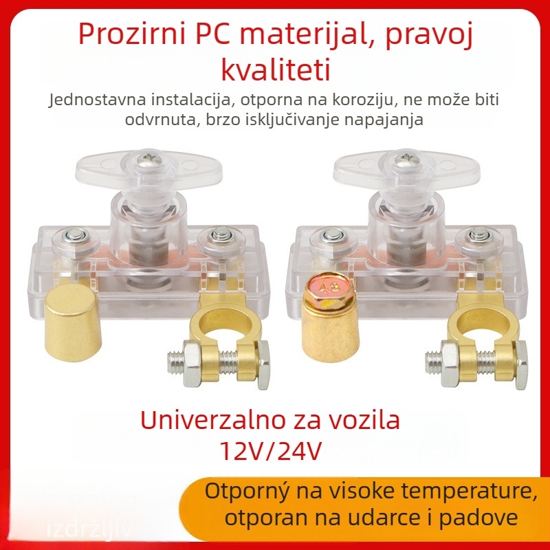 Prekidač za napajanje baterije automobila, kućište od čiste bakrene legure i PC-a, zaštita od curenja, za kamione