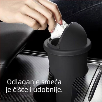 Mini kanta za smeće za automobil s poklopcem, ABS materijal, model 23a137; pogodna za automobil, stol i dnevnu sobu.