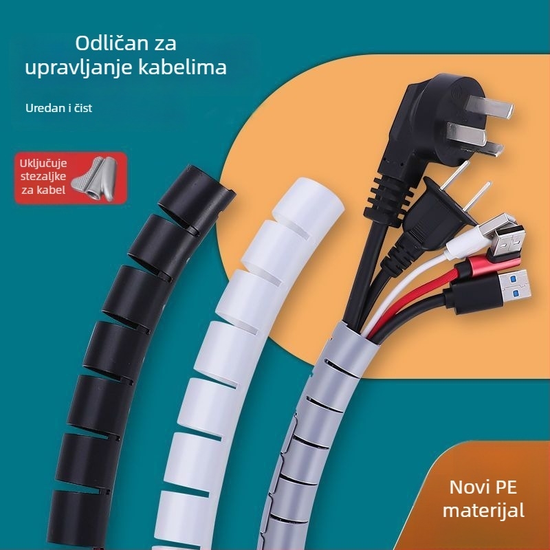 Plastična kabelska zaštitna cijev za omatanje i organiziranje kablova — otporna na grickanje kućnih ljubimaca