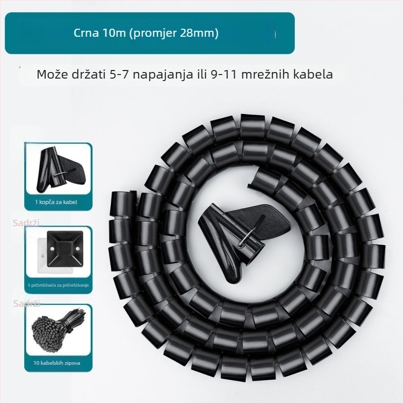 Plastična kabelska zaštitna cijev za omatanje i organiziranje kablova — otporna na grickanje kućnih ljubimaca