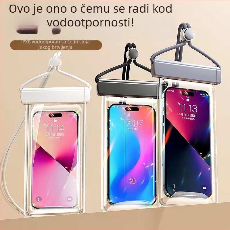 Vodootporna torbica za telefon s mogućnošću dodirivanja, prozirna futrola s automatskim zatvaranjem za plažu, ronjenje i rafting
