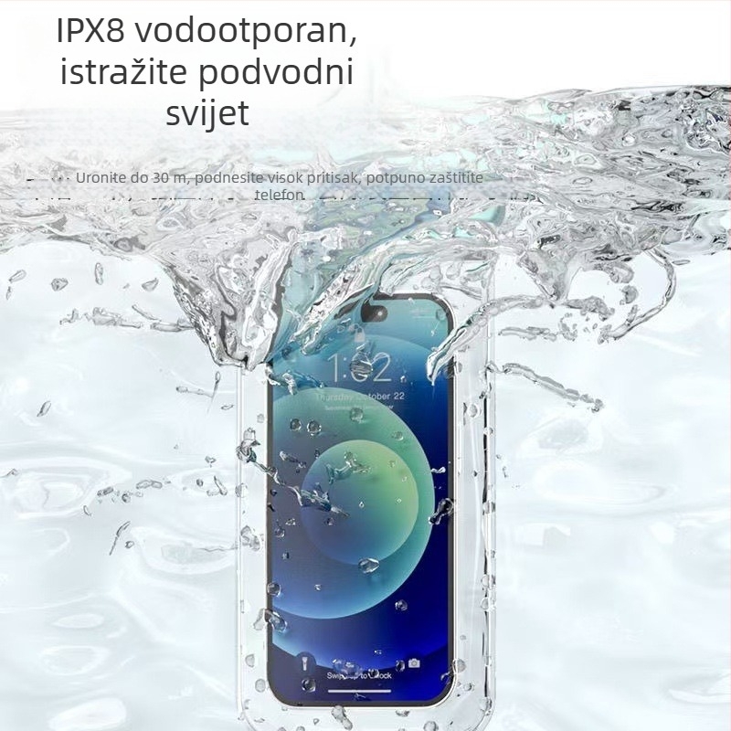 Vodootporna torbica za telefon s mogućnošću dodirivanja, prozirna futrola s automatskim zatvaranjem za plažu, ronjenje i rafting