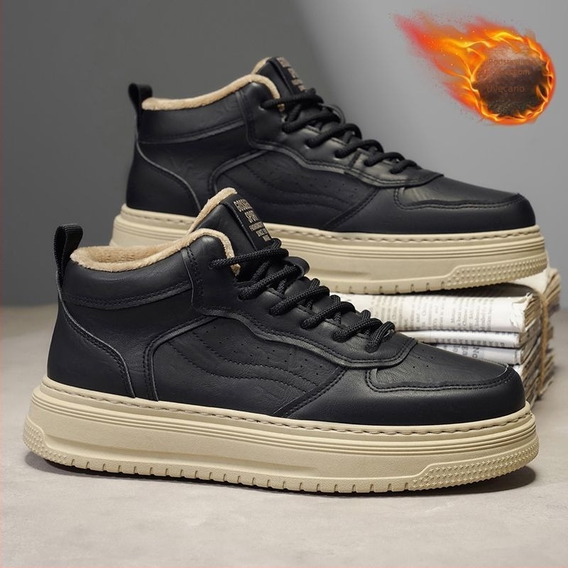 Muške zimske čizme s flisom, gornji dio Ultra-Fiber kože, ulošak od umjetnog flisa, protuklizne, izdržljive, casual
