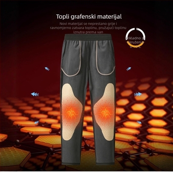 Muške casual hlače s grafenom, zimske tople, ravni kroj, otporne na vjetar i vodu