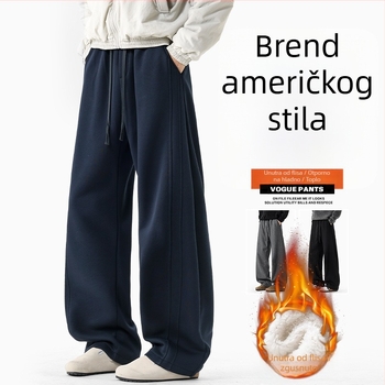 Muške hlače ravnog kroja s 3D krojem i panelnim dizajnom, 64% pamuk, 36% poliester