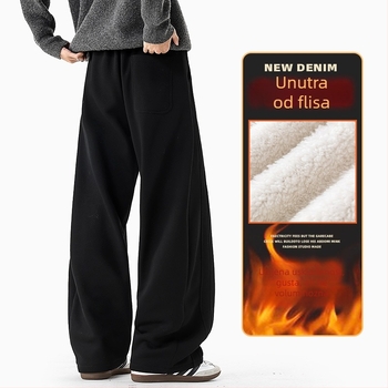 Muške hlače ravnog kroja s 3D krojem i panelnim dizajnom, 64% pamuk, 36% poliester