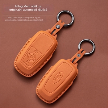 Etui za Ford ključ - koža prvog sloja, luksuzni stil (HF, bez prilagođavanja)