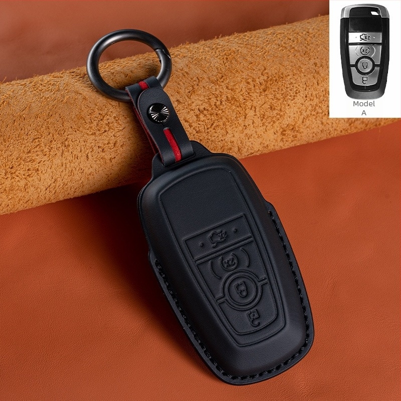 Etui za Ford ključ - koža prvog sloja, luksuzni stil (HF, bez prilagođavanja)