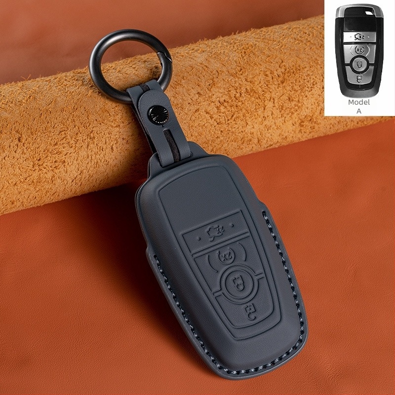 Etui za Ford ključ - koža prvog sloja, luksuzni stil (HF, bez prilagođavanja)