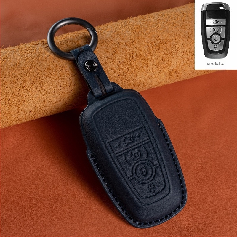 Etui za Ford ključ - koža prvog sloja, luksuzni stil (HF, bez prilagođavanja)