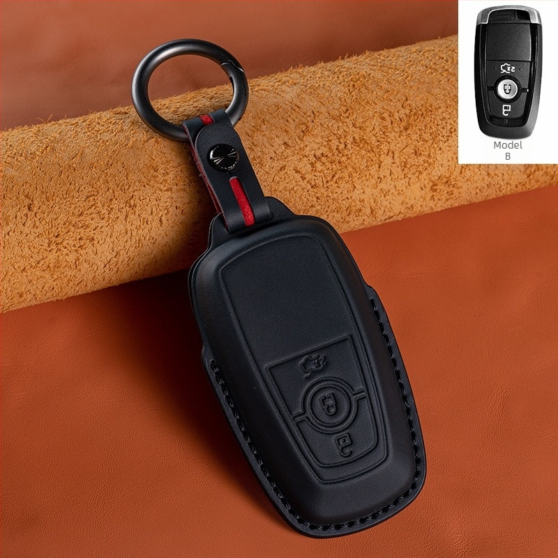 Etui za Ford ključ - koža prvog sloja, luksuzni stil (HF, bez prilagođavanja)