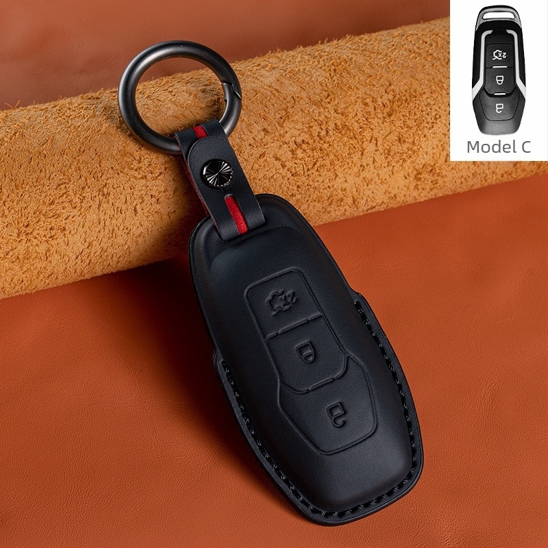 Etui za Ford ključ - koža prvog sloja, luksuzni stil (HF, bez prilagođavanja)