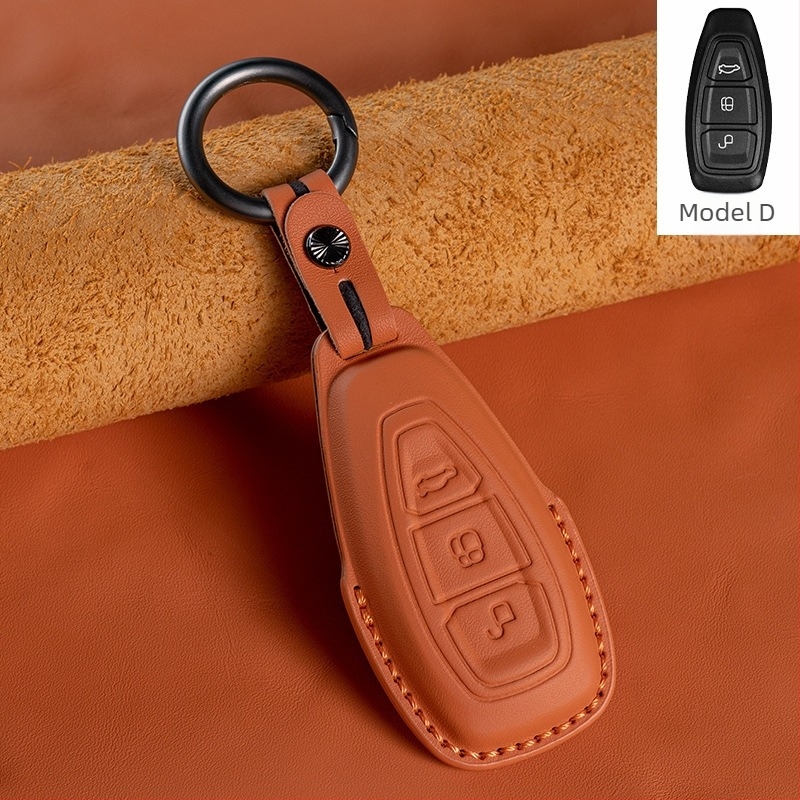 Etui za Ford ključ - koža prvog sloja, luksuzni stil (HF, bez prilagođavanja)