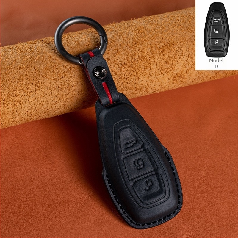 Etui za Ford ključ - koža prvog sloja, luksuzni stil (HF, bez prilagođavanja)