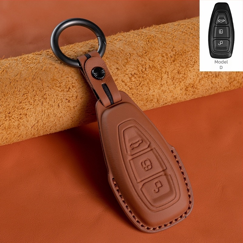 Etui za Ford ključ - koža prvog sloja, luksuzni stil (HF, bez prilagođavanja)