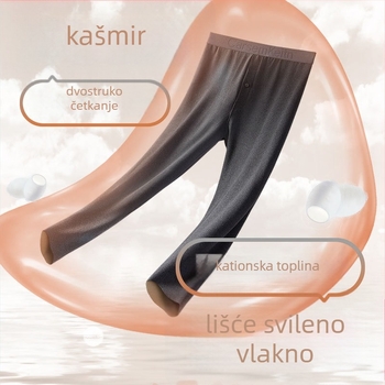 Muške termalne donje hlače od Derong tkanine, fleksi podstava s velurom, 90–95% akril, srednja težina 141–160 g/m²