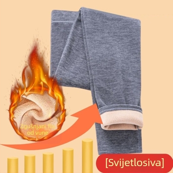 Muške hlače od dlake kamile, termo flis, visok pojas, ekstra debeli, samohlađenje
