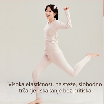 Mekana veluru dugačke termalne hlače od čistog pamuka, antibakterijske, visok pas, za tinejdžere gimnazijalce, jesen-zima, unutarnja baršunasta podstava