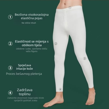 Muške termalne hlače s dvostrano velurom i flecom, podstava, stezanje struka i oblikovanje tijela, zadržavaju toplinu, antibakterijske, debeo poliester