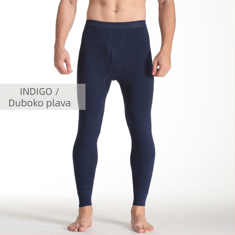 Muške termalne hlače od pamuka, debeli, jednodjelne, tople, jednobojni uzorak