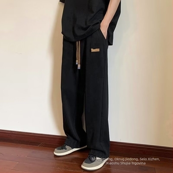 Muške hlače s ravnim krojem od korduroja, flis podstava, srednji pojas, s remenom i čvorom zatvaranja, zima