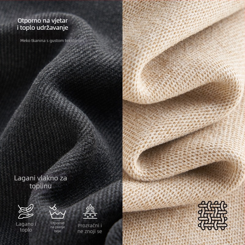 Ženske termalne hlače s vunenim punjenjem, flis podstava, visoki pojas, tri sloja, iznimno debela vuna (501–600 g/m²)