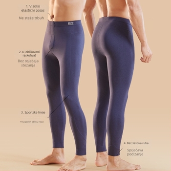 Besprijekorne termične hlače s visokim strukom za unisex, antibakterijske, dvostruki sloj od coral fleece-a (Materijal: Coral fleece; Gustoća: Extra thick 301–350 g/m²)