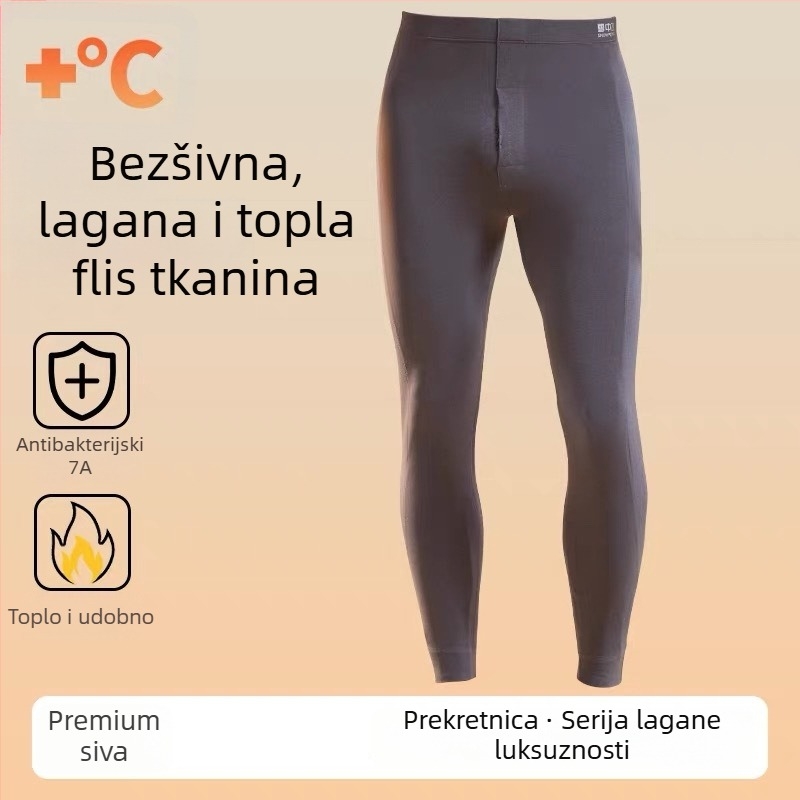 Besprijekorne termične hlače s visokim strukom za unisex, antibakterijske, dvostruki sloj od coral fleece-a (Materijal: Coral fleece; Gustoća: Extra thick 301–350 g/m²)