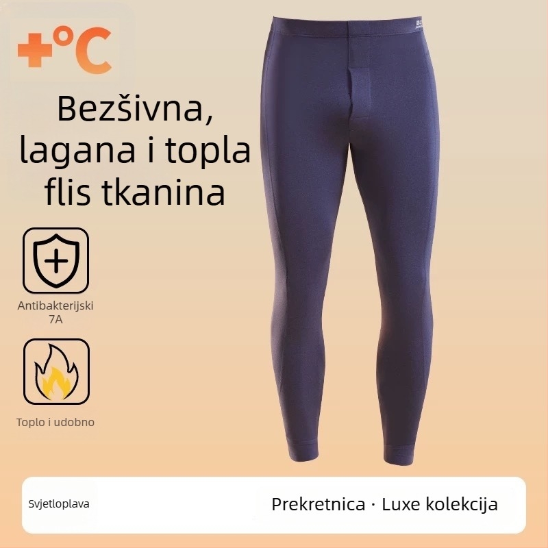 Besprijekorne termične hlače s visokim strukom za unisex, antibakterijske, dvostruki sloj od coral fleece-a (Materijal: Coral fleece; Gustoća: Extra thick 301–350 g/m²)