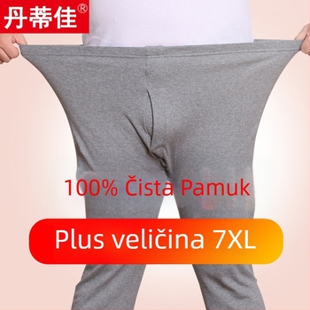 Muške pamučne termalne hlače – jednovrstne, jednobojne, zadržavaju toplinu, 141–160 g/m²