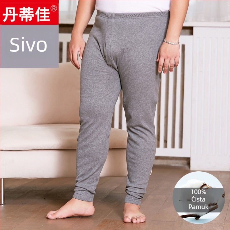 Muške pamučne termalne hlače – jednovrstne, jednobojne, zadržavaju toplinu, 141–160 g/m²