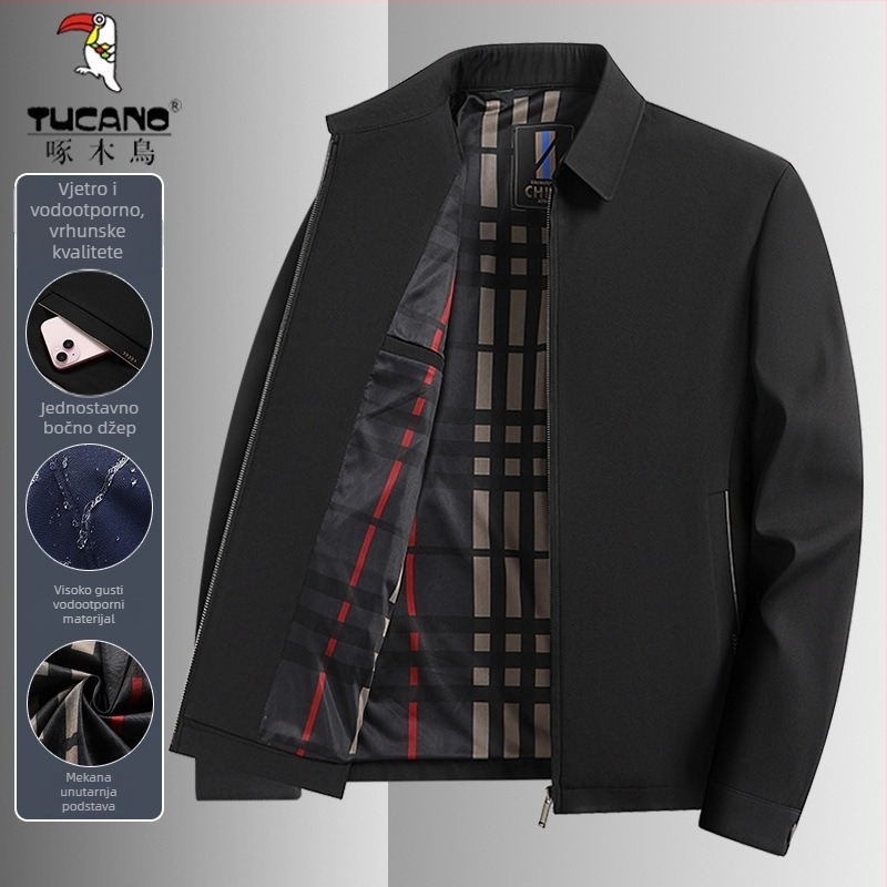 Woodpecker 2025 Proljetno-jesenska vanjska jakna s reverom, dugi rukav, zatvarač, slobodan kroj